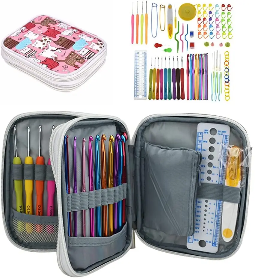 170 Pieces Crochet Hooks Set DIY Hand Knitting Tools Crochet Needles