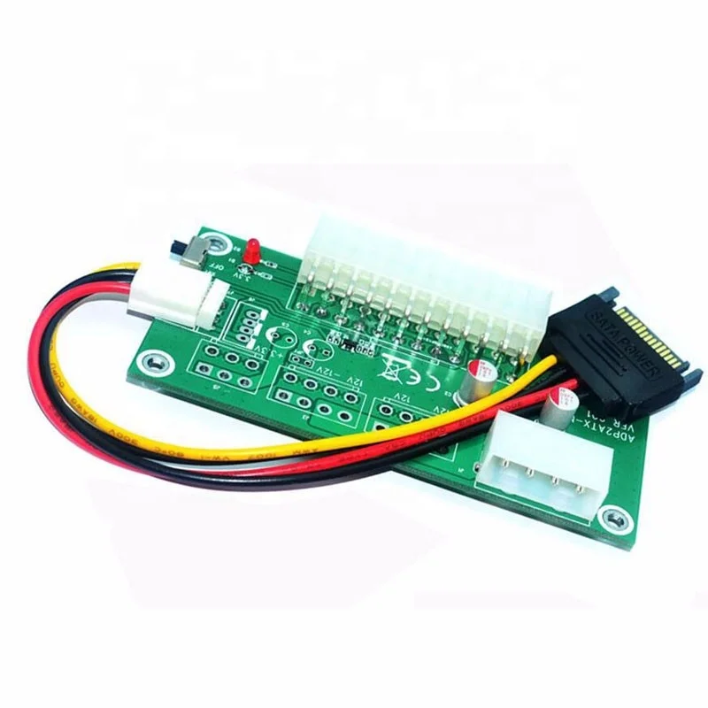 PC Desktop ATX 24Pin Dual PSU Power Supply Sync Starter Extender Cable