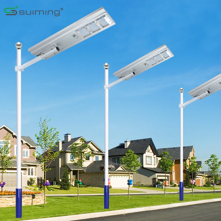 6063 aluminium alloy stand alone solar street light 30w 60w 90w led motion sensor solar power street lights