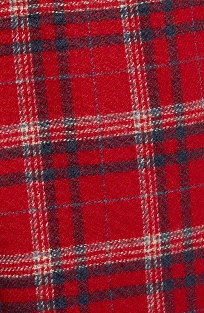 
MGOO Custom Long Sleeve Soft Cotton Crew Neck Men Black Pajama Set with Plaid Pants 