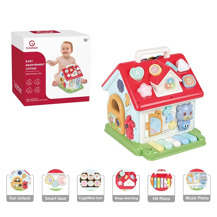 Infant Education Puzzle House Knock Piano Keyboard Electronic Organ Music Musical Instrument Toys For Kids