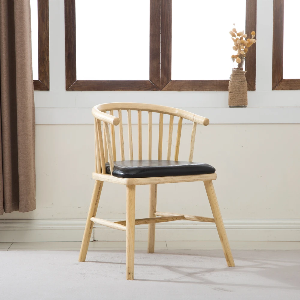 
Nordic dining chair vintage leather chair office conference chair 