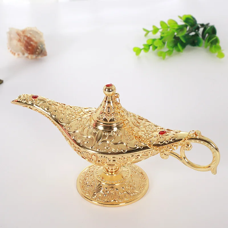Large sized Factory Wholesale New Aladdin Magic Lamp Metal Exquisite Wishing Lamp Home Hotel Ornament