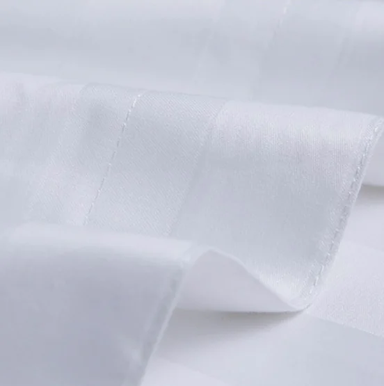 OEM single double queen king size cotton 40S 1 & 3cm stripe hotel bedding duvet cover bed sheet set