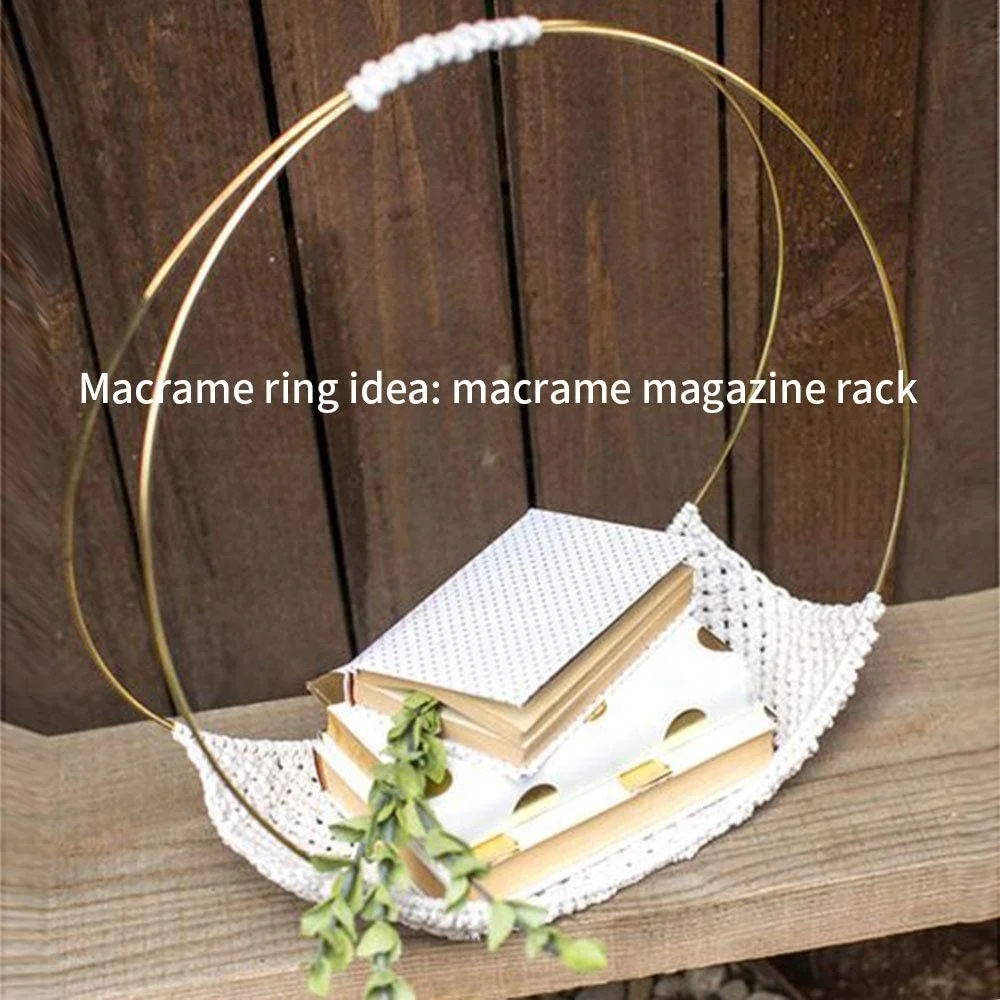 wholesale Large Metal Macrame Ring gold metal floral hoop ring 15cm gold metal hoop for  Macrame Wall Hanging Crafts