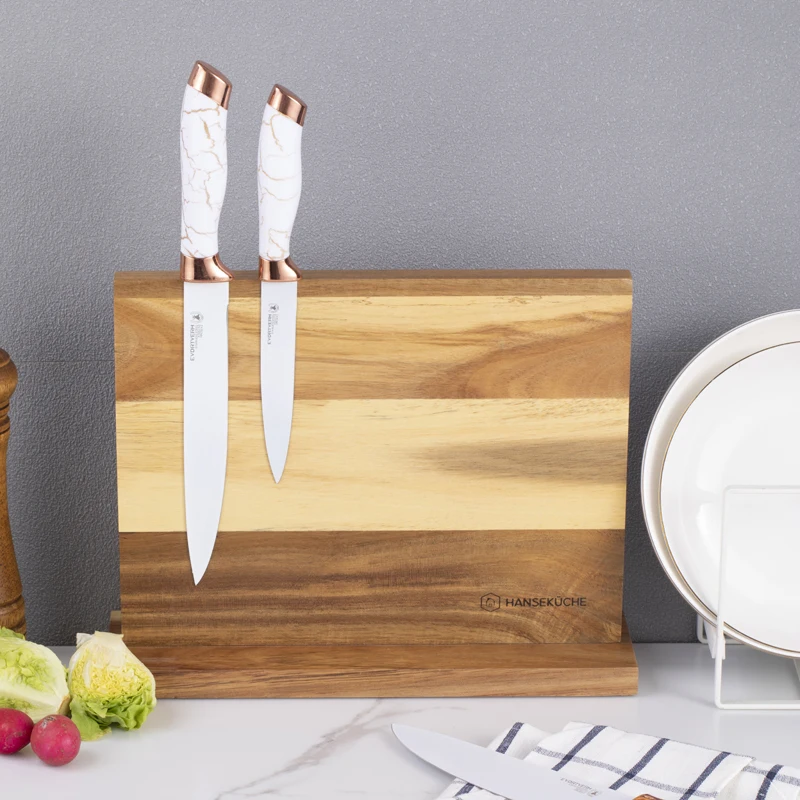 Customization Kitchen Accessories Knife Rack Walnut Wood Magnetic Knife Holder Magnetic Knife Block