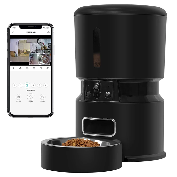 Luxury Popular Automatic Cat Feeder Self Dispensing Auto Reminder Timed Moisture Protection Food Dispenser With Voice Recording