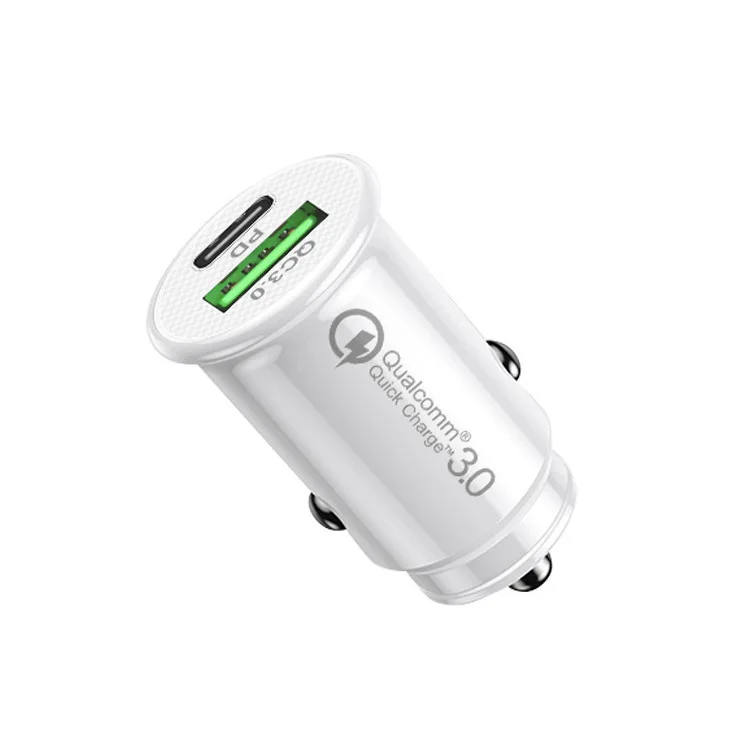 High quality dual ports car charger custom logo portable charger station PD 3.0 quick charging 20W 24V for mobile car charger