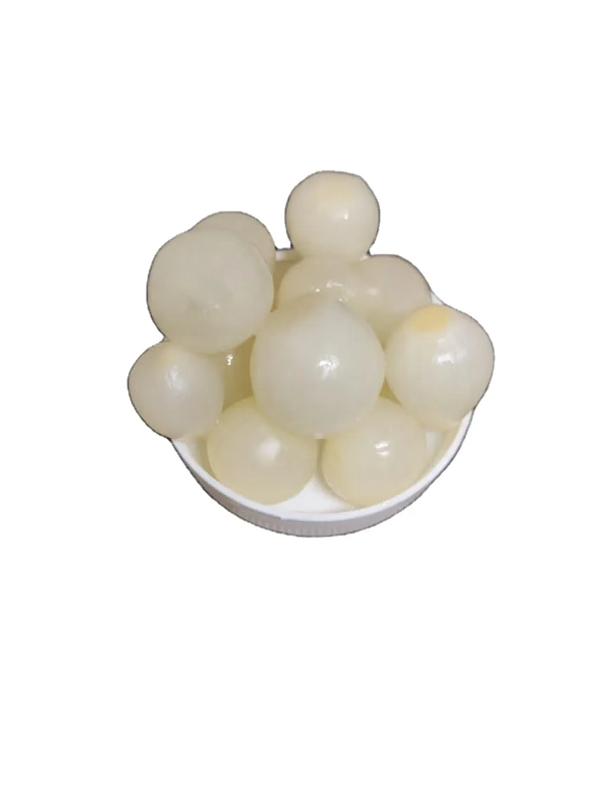 pickled onion preserved in brine contains of (water-vinegar-salt .....) in metallic tins,glass jars and barrels.