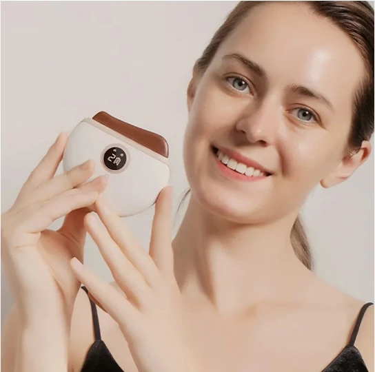 guasha Massage Tool Face Body guasha Natural Bian Stones Face gua sha Device Red Light Handheld Face Neck Beauty Device