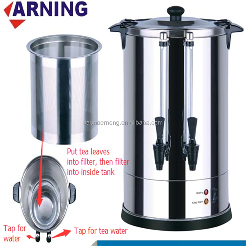 Stainless Steel Tea Dispenser 8.8L Adjustable Temperature Commercial Tea Boiler Maker