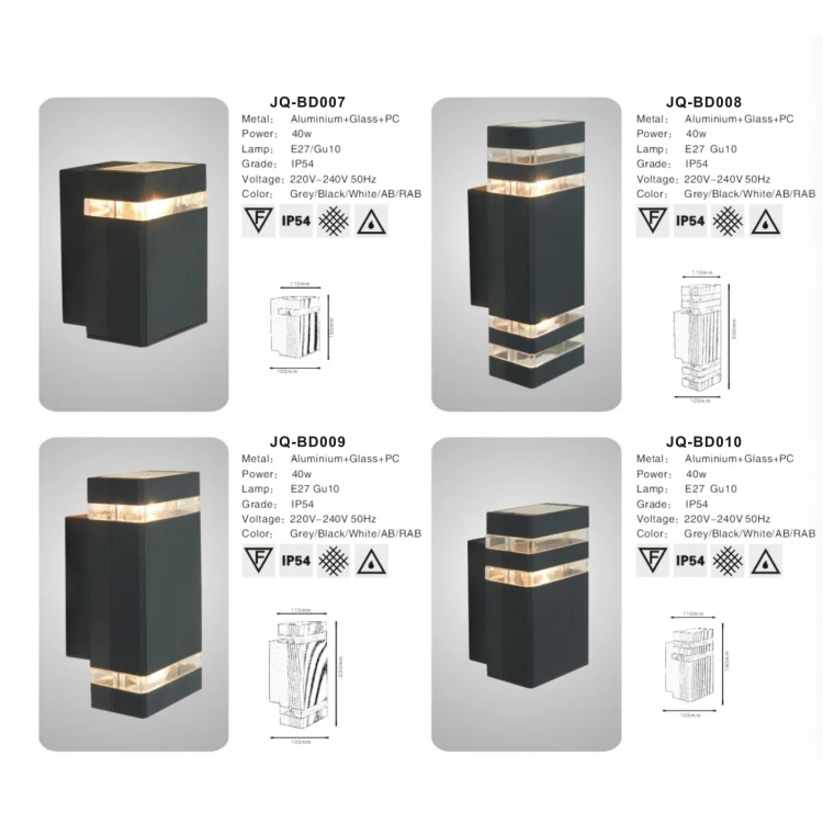 Modern Waterproof Exterior Vintage E27 Outdoor Wall Light Up And Down Led Wall Light Fixture