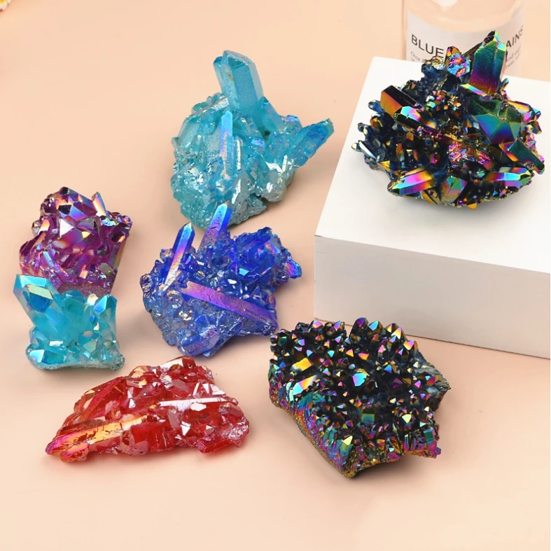 Wholesale natural Reiki crystal stone spirit angel Aura Quartz crystal Cluster