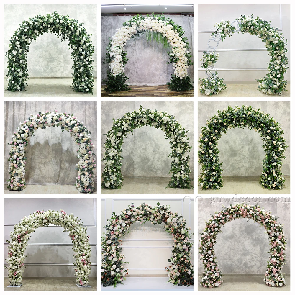 Decorative Flower Supplies Round Arch Stage Floral Frame Garden Backdrop Ceiling Wedding Entrance Moon Gate