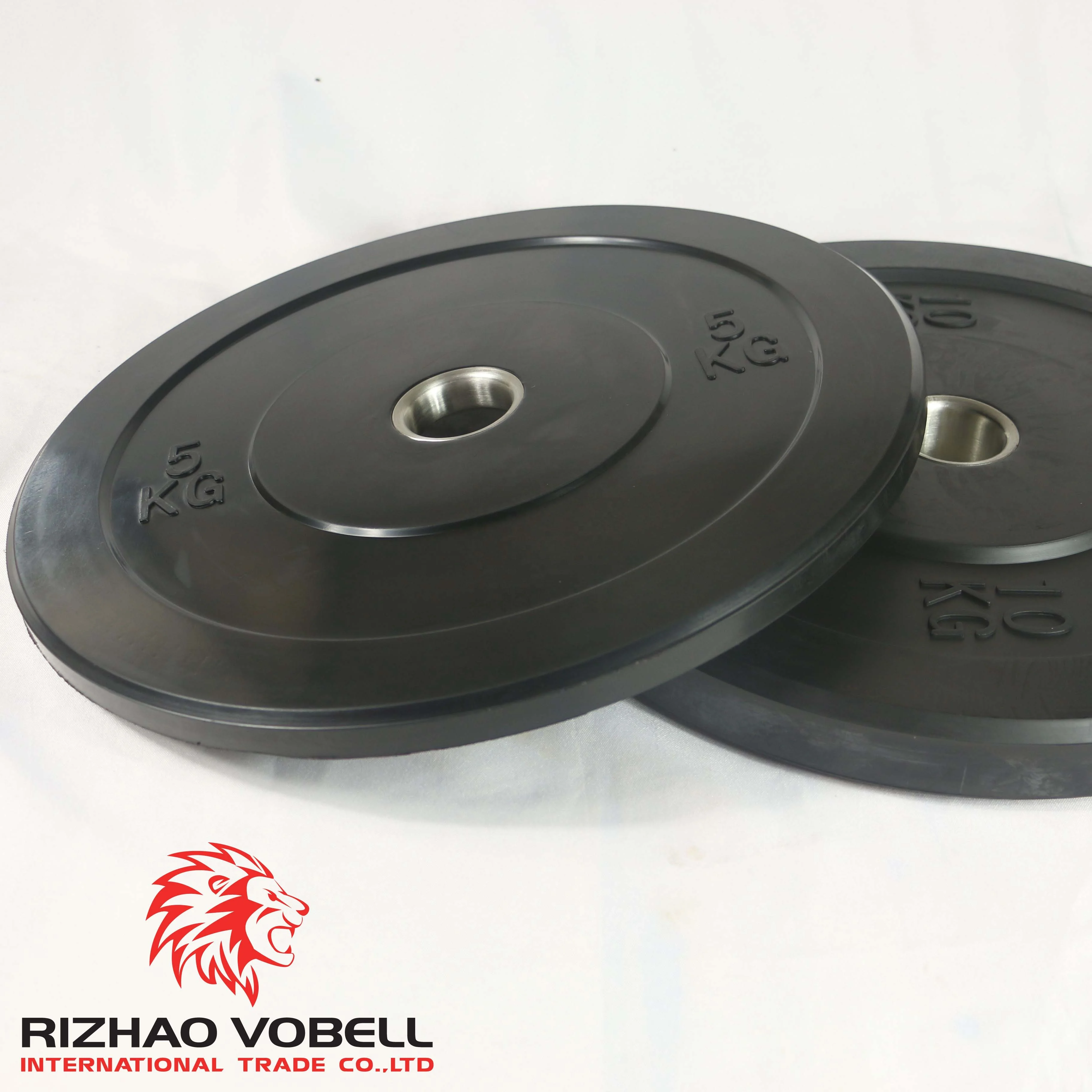Gym Training Equipment 5-25KG Weightlifting Barbell Plates Black Rubber Bumper Plate