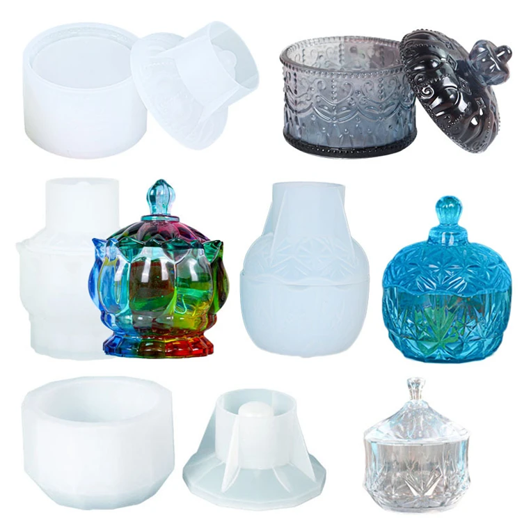 HomesunMultiple Styles Large Jewelry Storage Box Silicone Resin Molds for Epoxy Resin, Candle, Soap, Cup Mat, Home Decoration