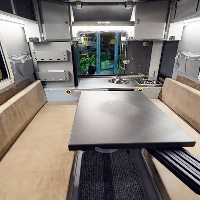 New design low price gas water heater camping trailer pop up off-road caravan with high quality