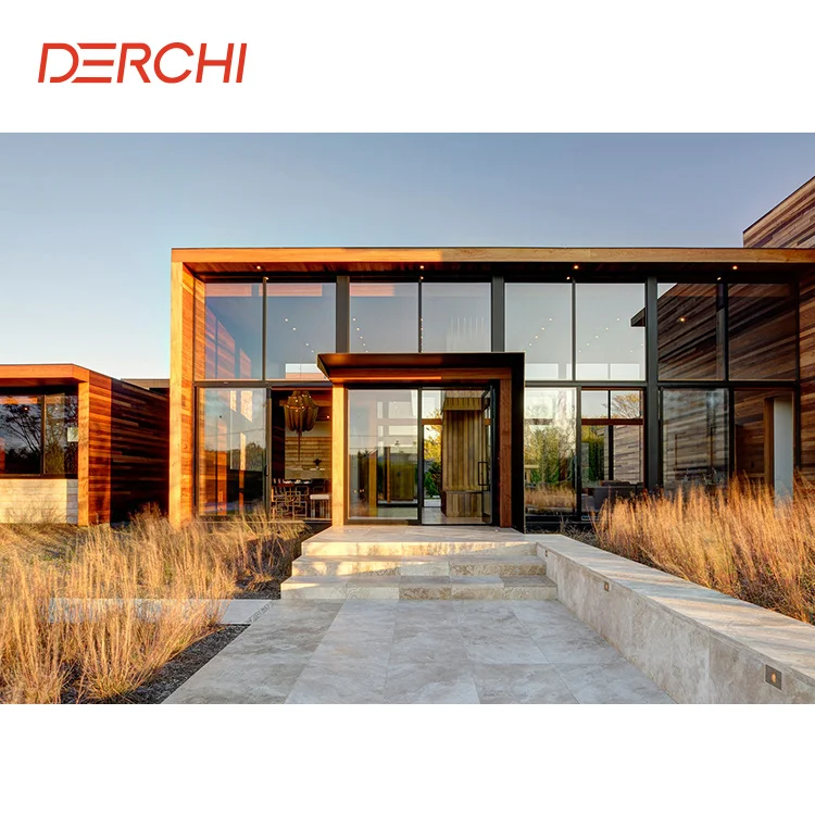 DERCHI Aluminum doors windows aluminium frame fixed insulated glass window