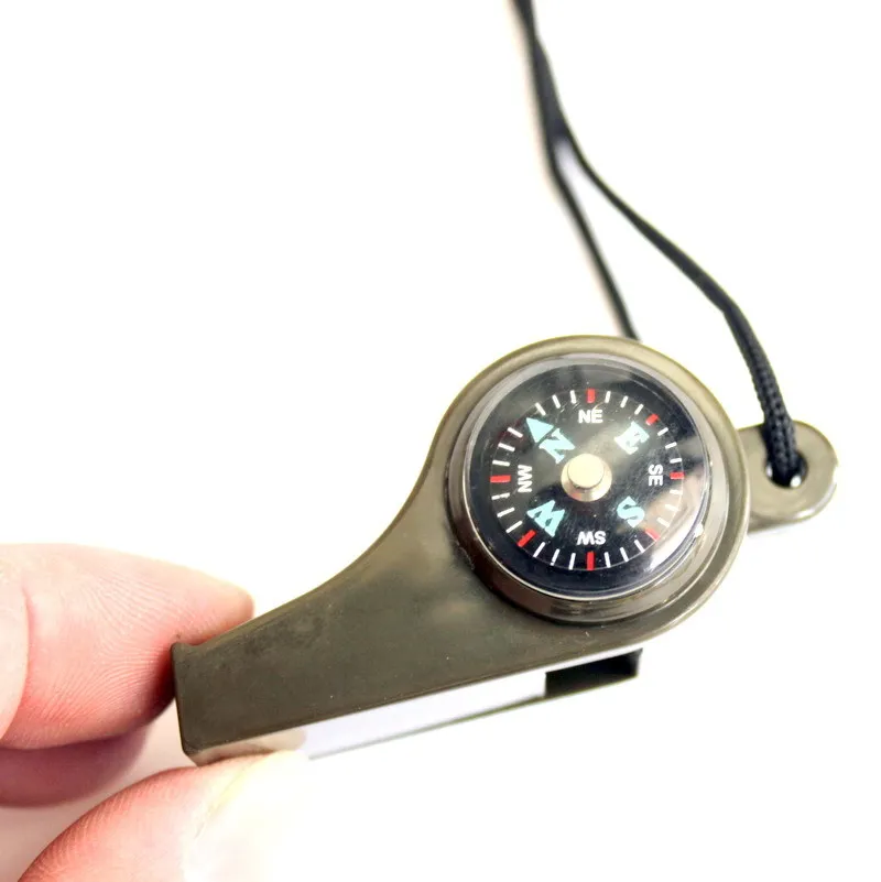 Outdoor multi-function whistle lifesaving with compass thermometer competition referee whistle
