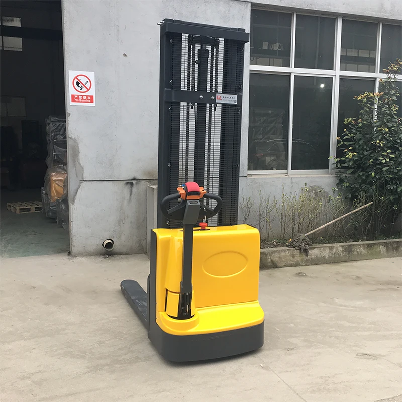 portable electric forklift stacker truck 1ton 1.5ton 2ton battery operated pallet stacker crane empilhador eletrica empilhadeira