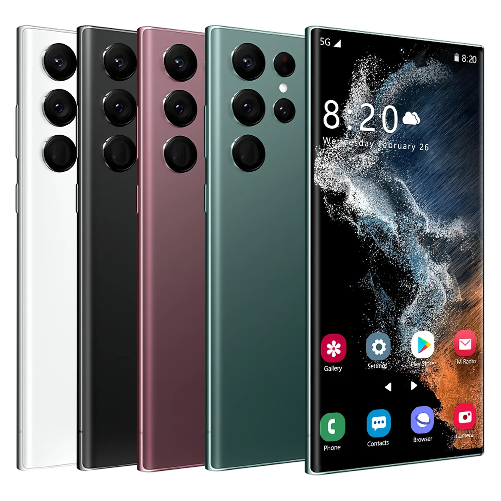 Лидер продаж S22 ультра Оригинальный 7 2 дюймов 16 ГБ + 512 24MP 48MP Android 12 0 игровой телефон 5G сотовый смартфон