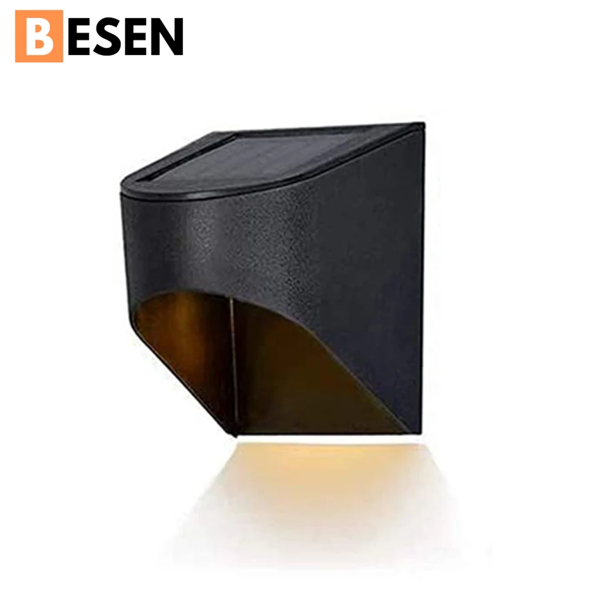 Besen Outdoor Back Yard LED Light Fence Post Light Globe Gutter Lamp Fence, Solar Wall Lighting Fence