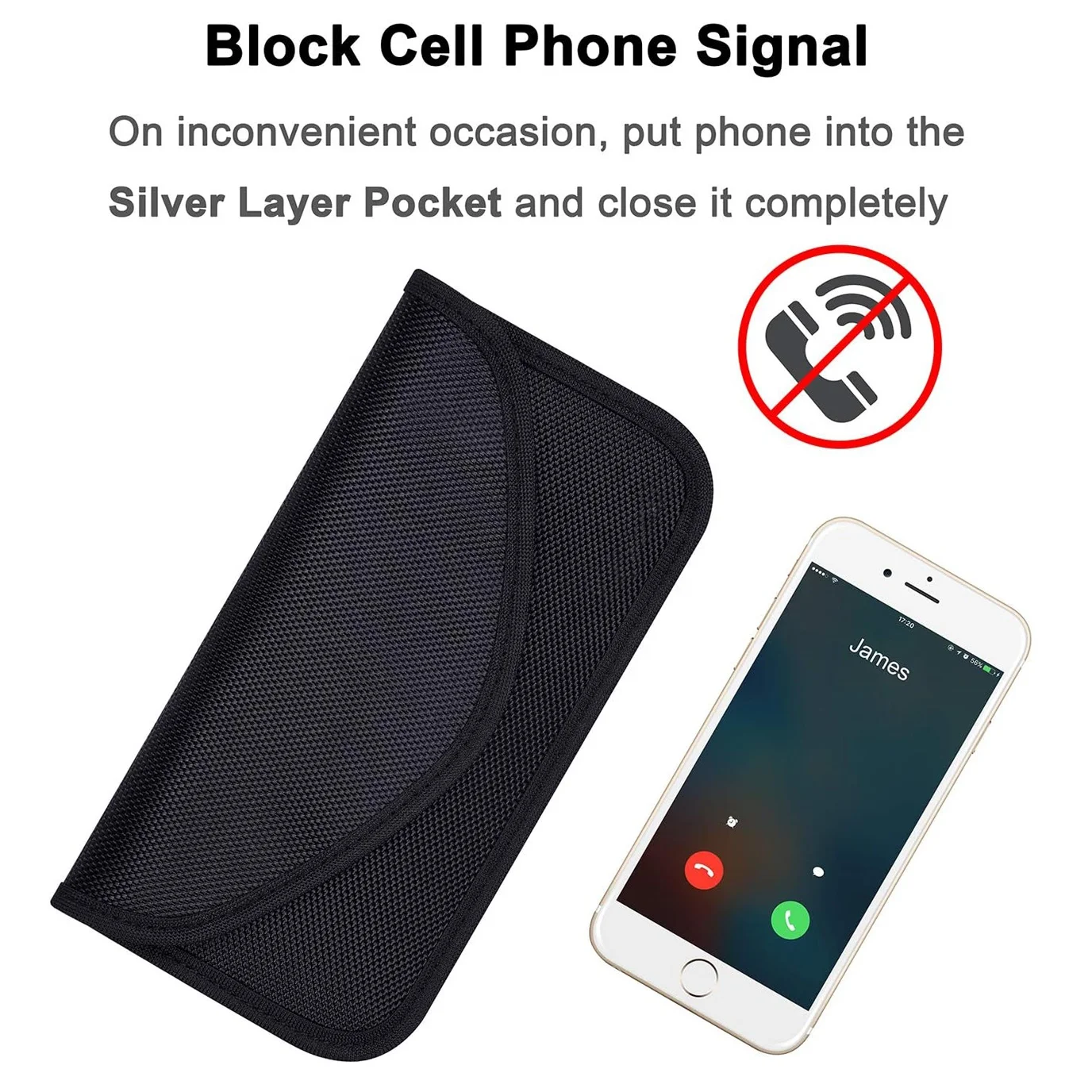 Cell Phone RF Signal Block Jammer Pouch Shielding