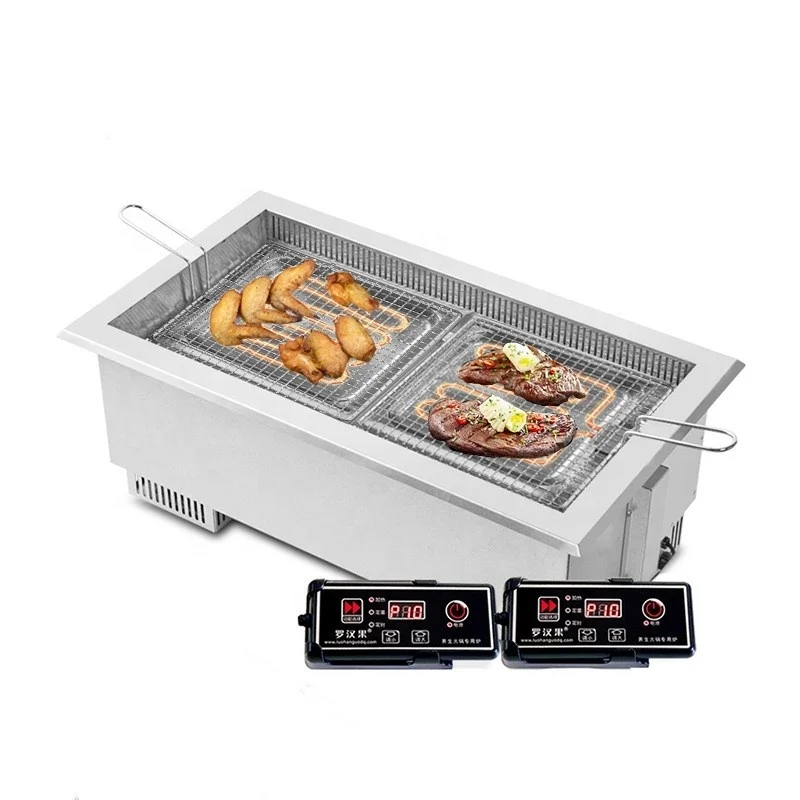 hot sale tabletop smokeless bbq electric grill grill table for korean bbq restaurant