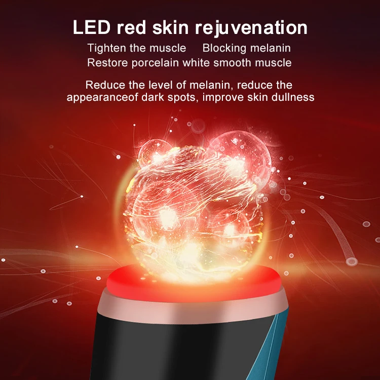 Home Use Skin Firming Beauty Machine Heating Led Facial Eye Massager Red Lights Vibration Face Lifting  Wrinkle Removal Machine