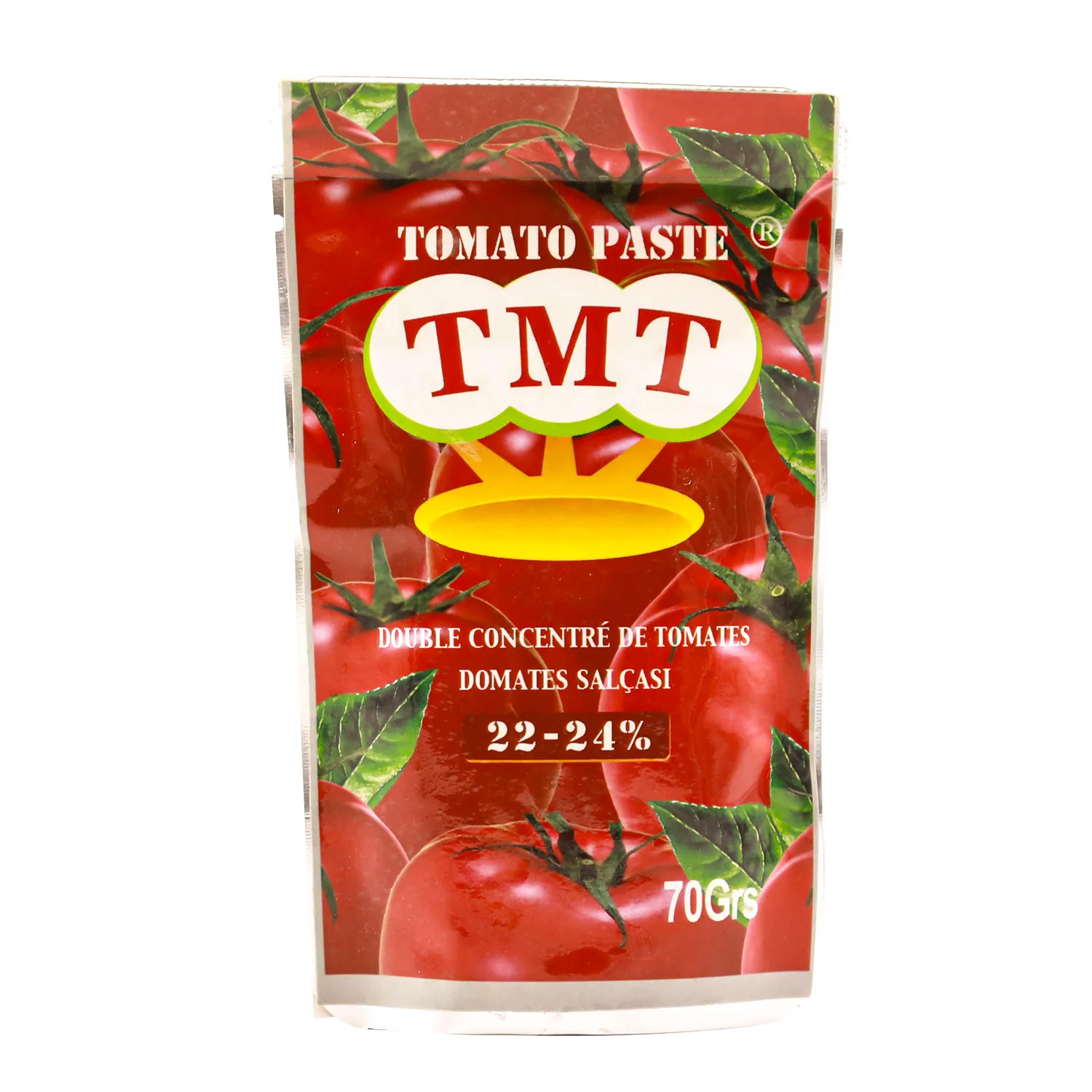 Premuin Quality Dark Red Sweet Taste Concentrated 28-30% Brix Tomato Food Paste In Tin Packing For Halal African Cook