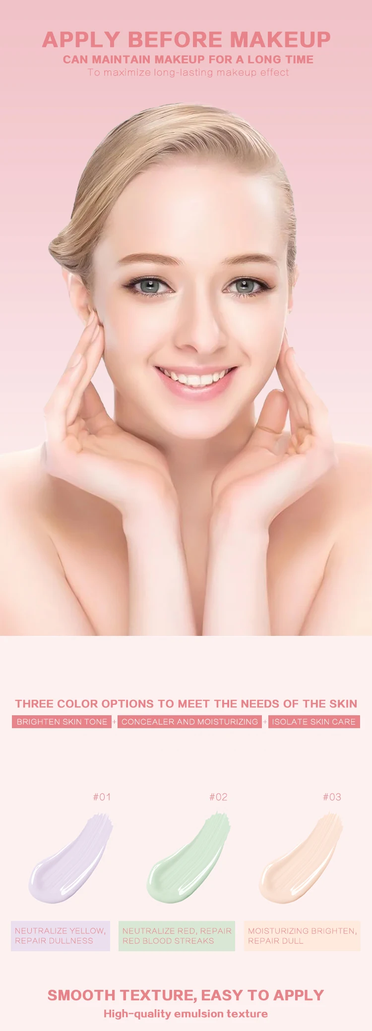 Multi-color makeup primer cream