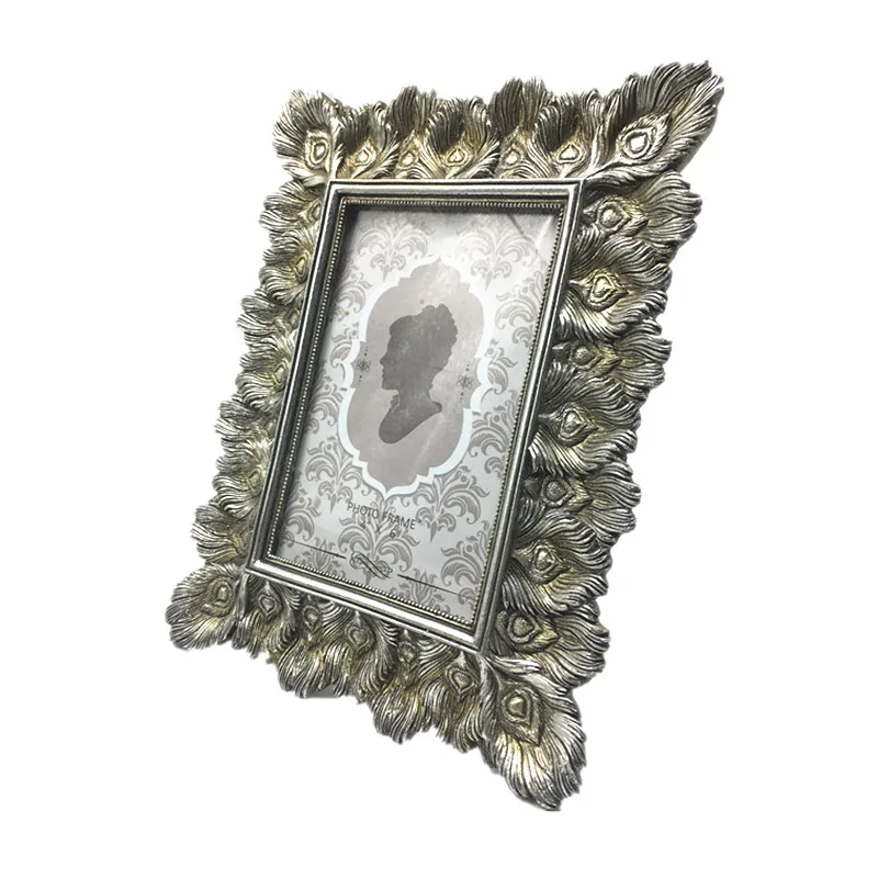 Custom Home Decoration Feather Silver Gold Photo Frame Picture Frame For Wedding Party Birthday Gifts