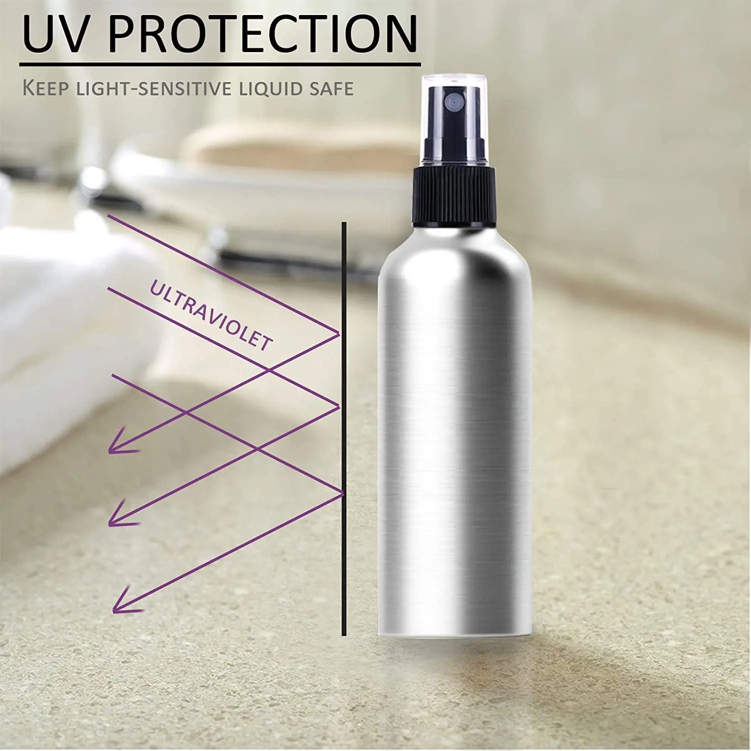 Empty Outdoor Sport Water Portable Travel Plastic UV Protection Cosmetic Aluminum Bottle with Lotion Pump Atomiser Trigger Spray