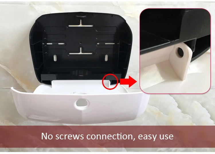 Wall Mounted Plastic Z Fold Toilet Kitchen Manual Black Paper hand Towel Dispenser With Key