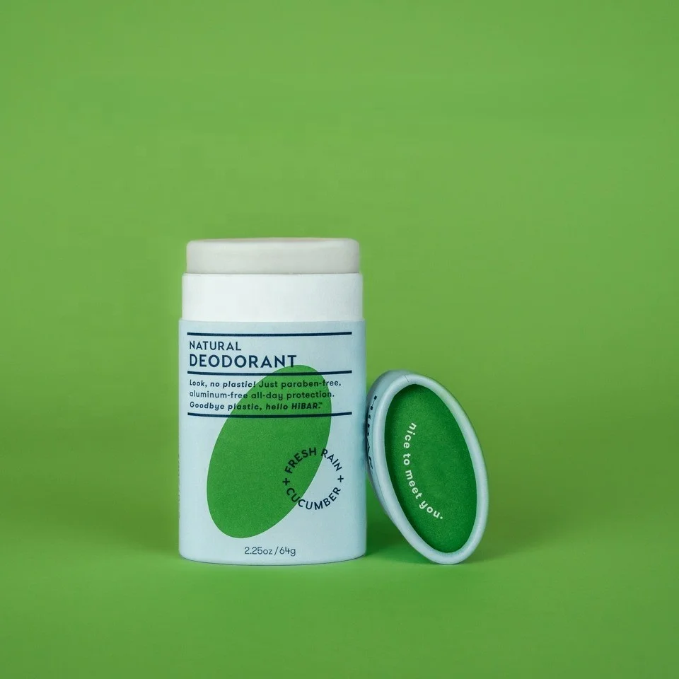Hot Sale Biodegradable 75g 60g 40g Cardboard Oval Deodorant Paper Tube Custom Logo Lip Balm Lip Gloss Push Up Oval Paper Tube