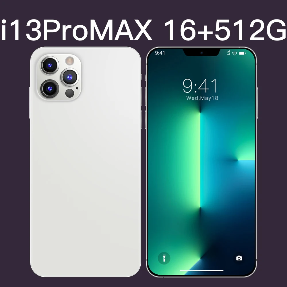 Global version i13 pro max Mobile phones 16+512GB 24+48MP Dual SIM Smartphones Unlocked Cell phone with Face