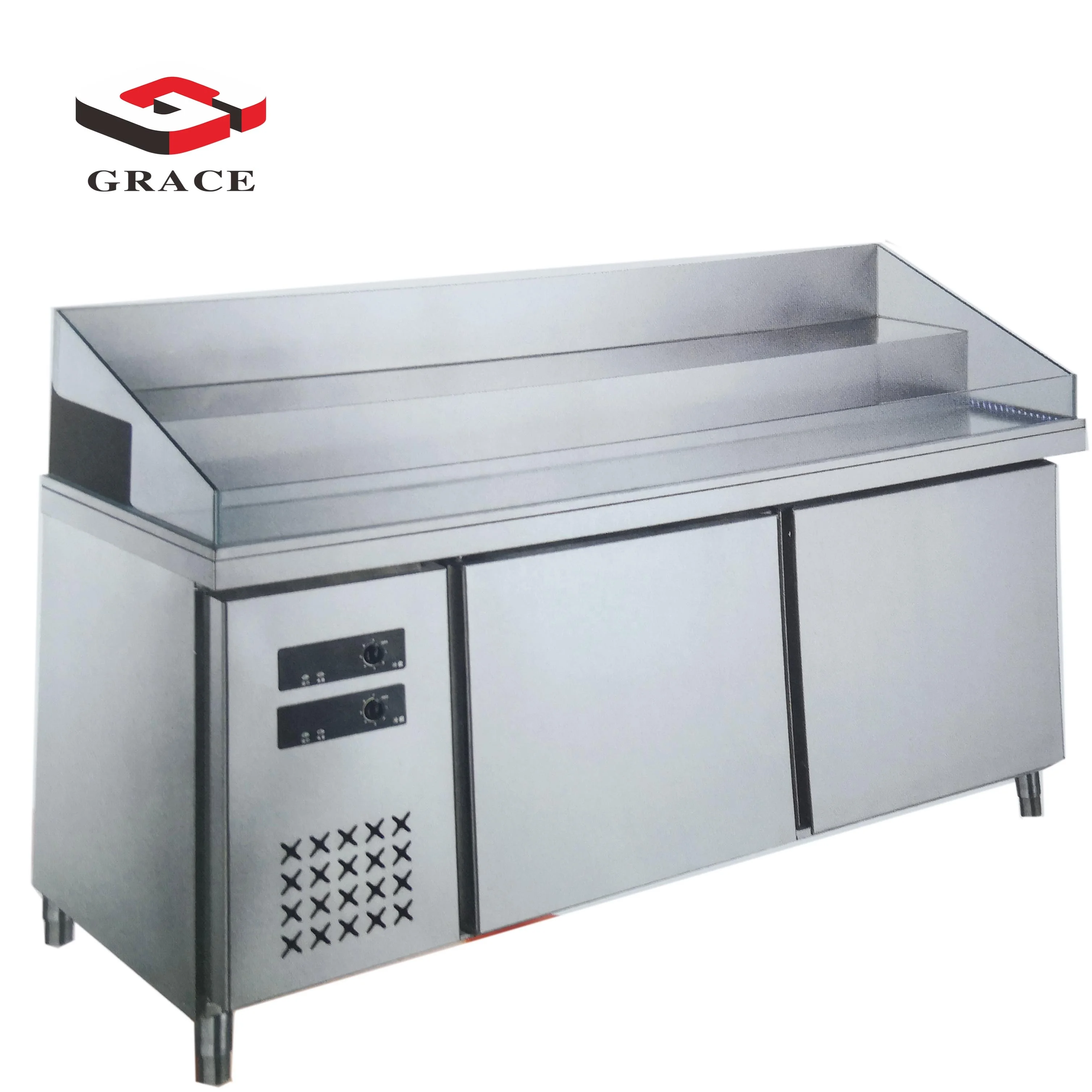  Коммерческий стол для приготовления пиццы GRACE из нержавеющей стали с контейнером
