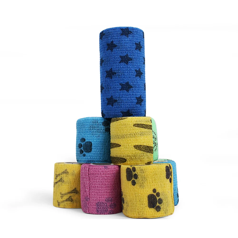 Нетканая самоклеящаяся повязка, цветные когезионные повязки с принтом