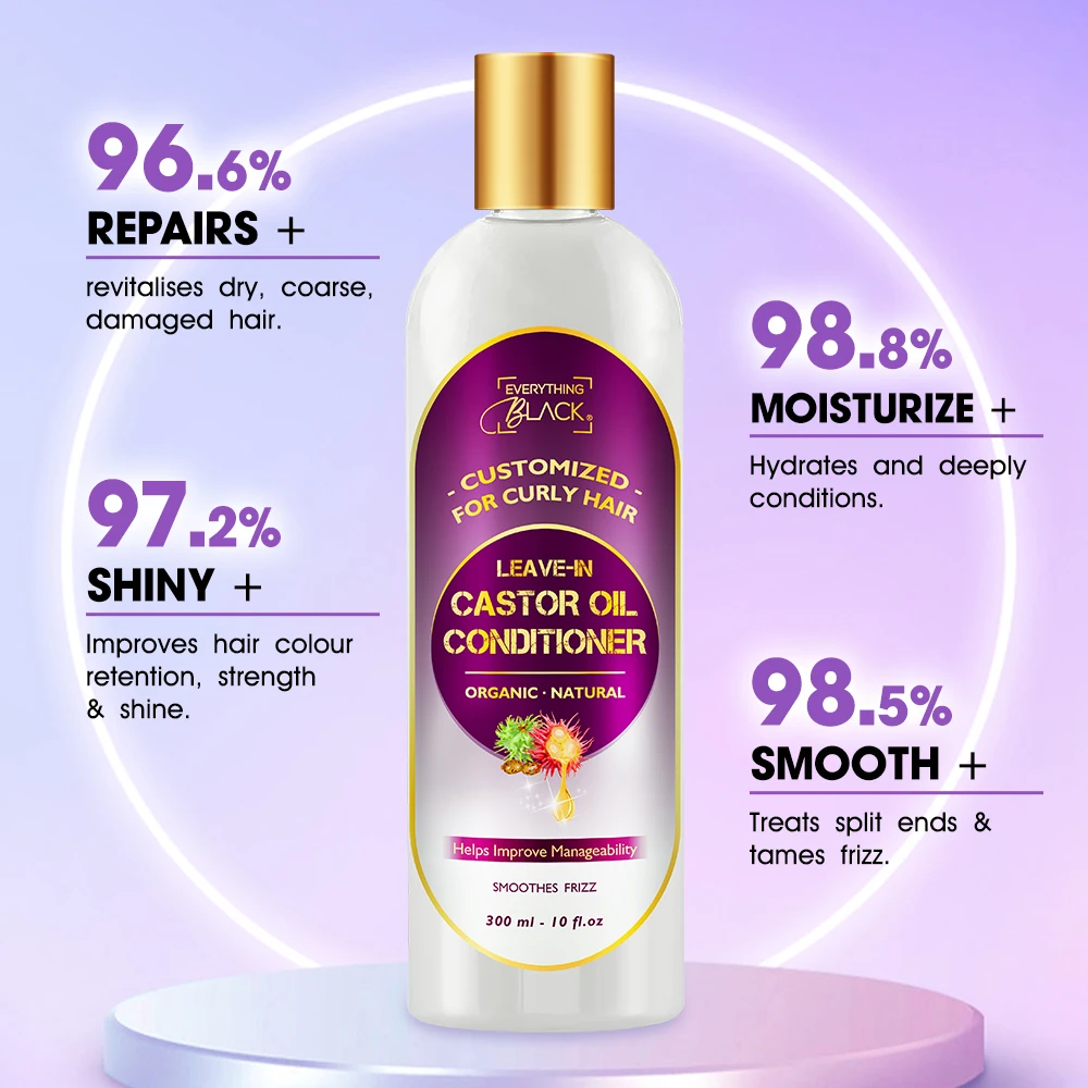 Organic kinky curly knot castor oil moisture strengthen restore leave in conditioner silicone free for african hair