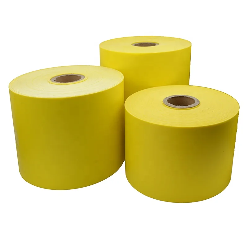 GRS recycled polypropylene pp film roll 300micron yellow pp roll without glue for insect sticky trap use