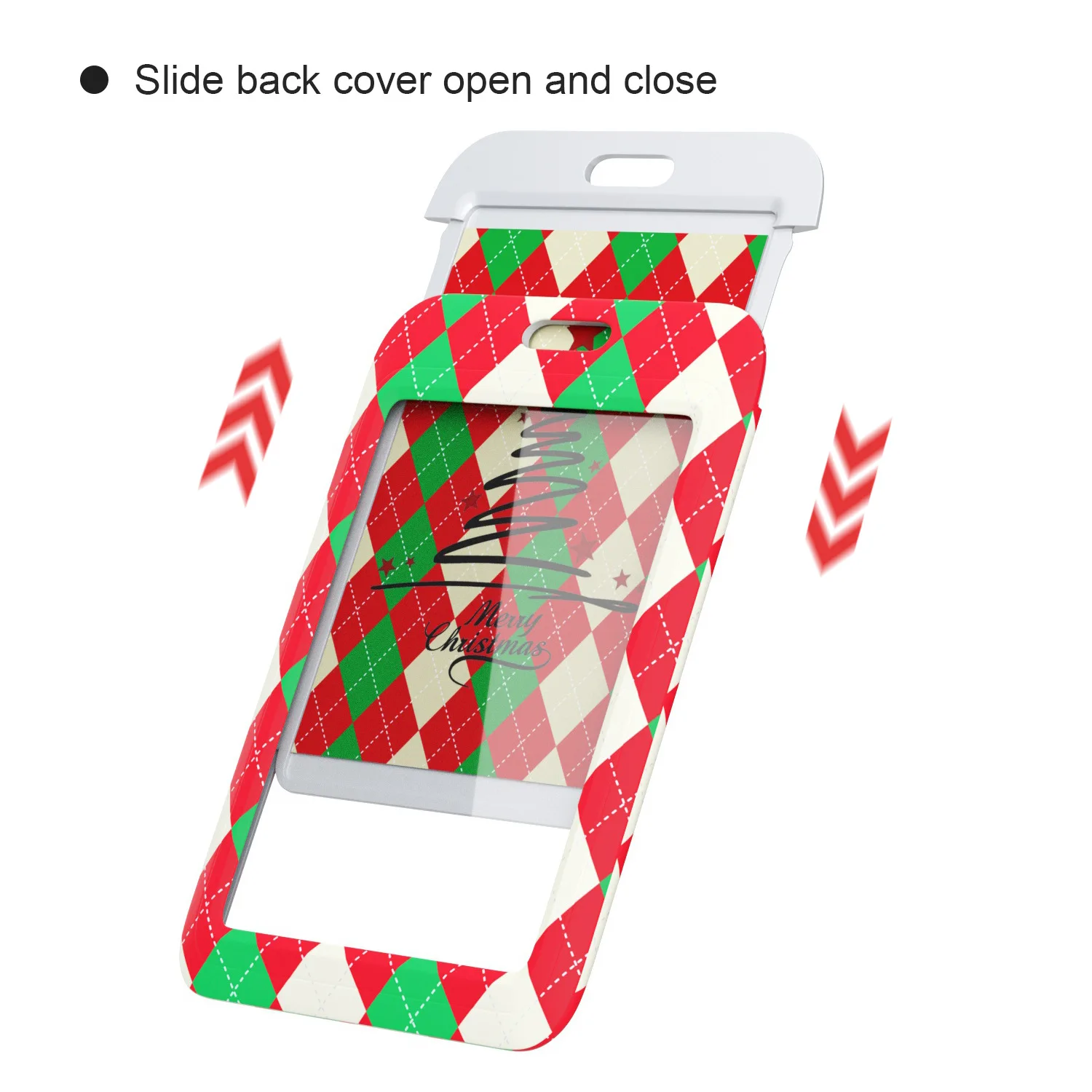 2024 Christmas Series Card Holder Customizable   Bus  Student Meal & ID Card Holder  UV Printed Chest Plastic Cardholder