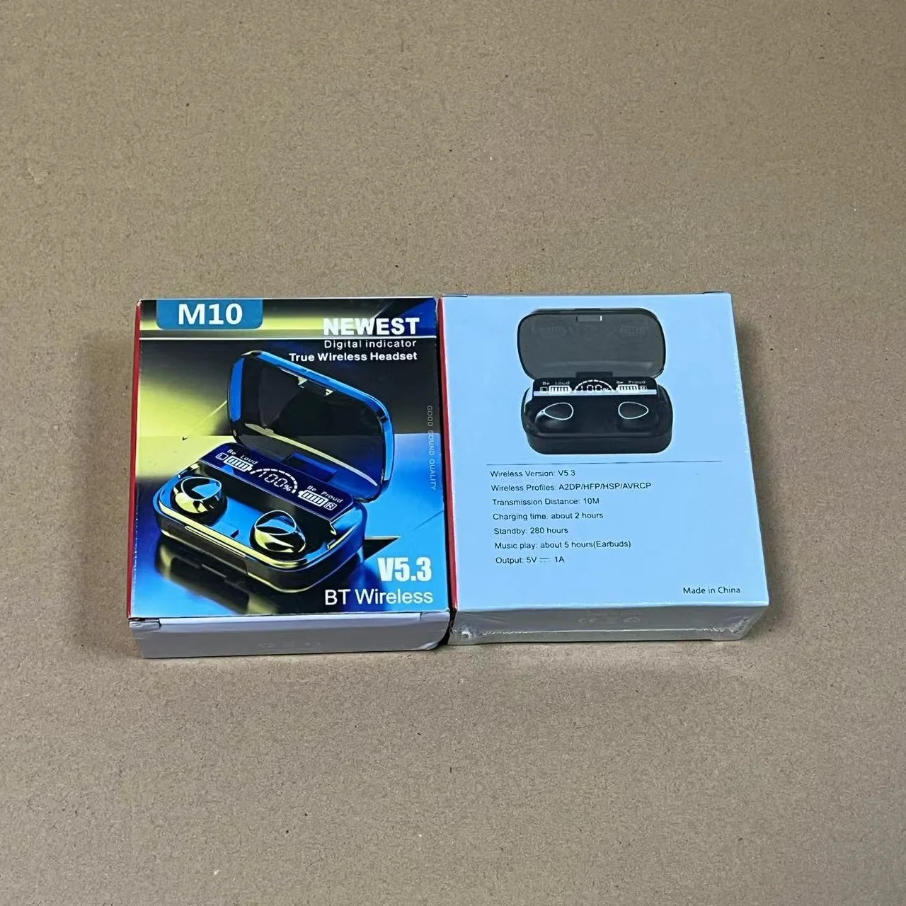 Hotsale M10 TWS Earphones Headphones Wireless BT Headsets Charging Box with Mic Stereo Earbuds In-Ear Sports