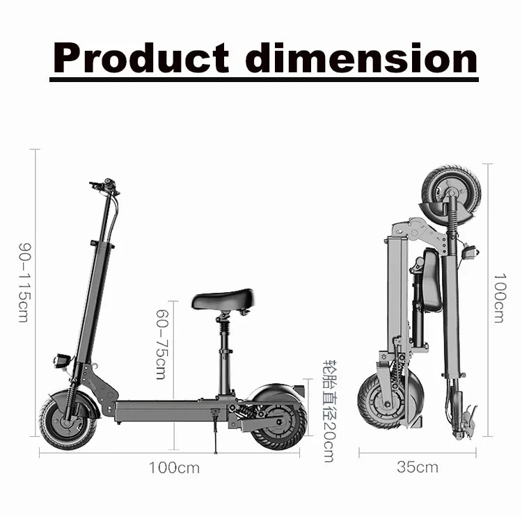 Popular design 10 inch Tubeless tire lithium battery fat tire 500w scooter electric scooter
