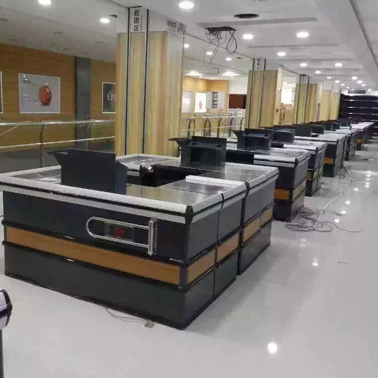 Hot Selling Convenience Store Cashier Checkout Counters Table For Supermarkets