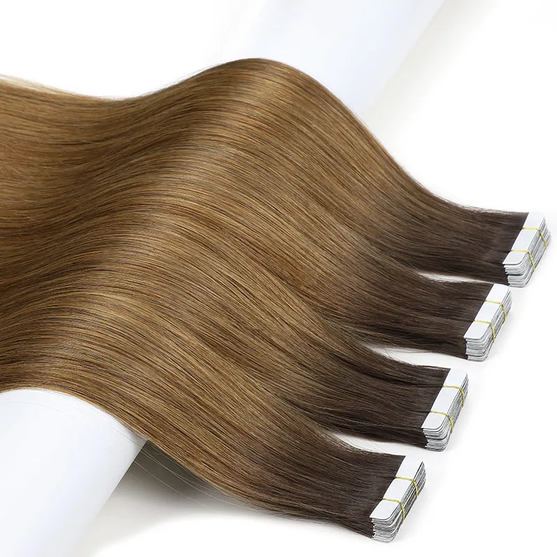 mini tape hair extension virgin double drawn invisible Europe 24inch 100% remy hair extensions tape in hair tape extension human