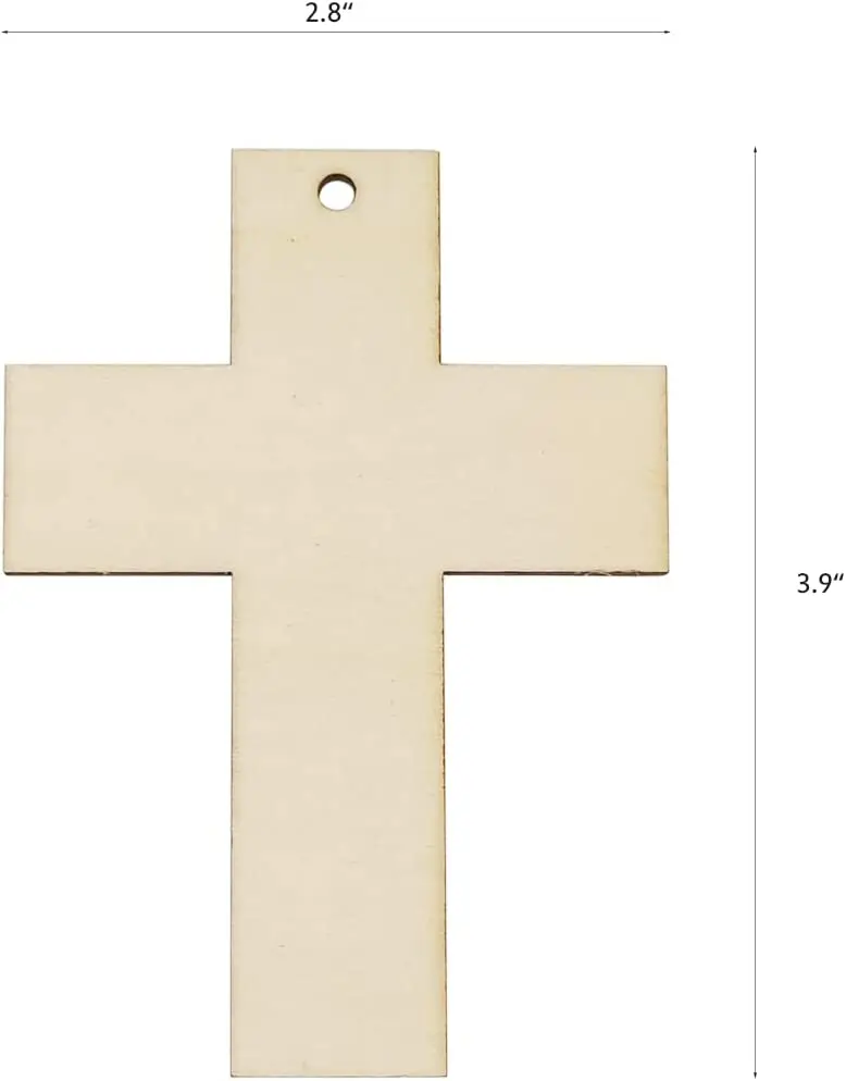 Tailai Unfinished Wood Cutout Cross Shaped Wood Pieces for Wooden Craft DIY Projects Sunday School Church Home Decoration.