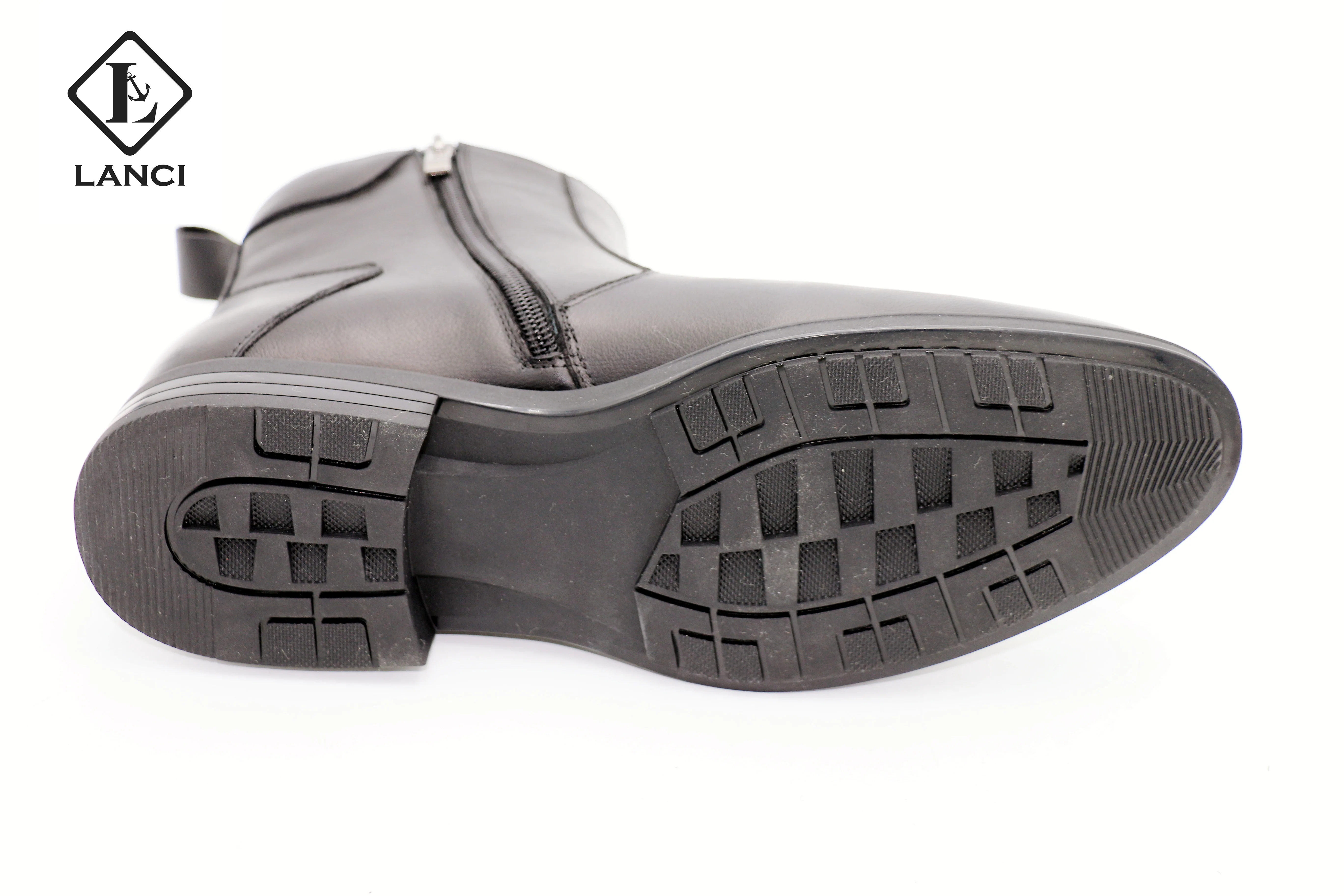 LANCI 2022 Wholesale latestest custom discount mens leather Chelsea boots zipper rope