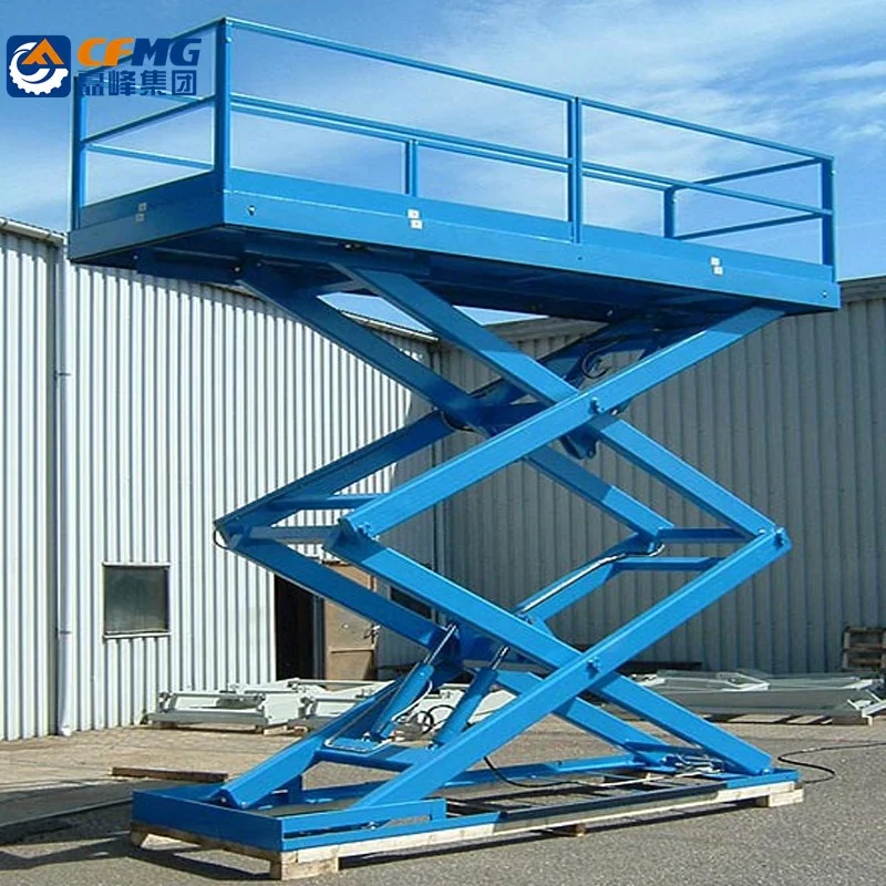 stationary scissor lift table large fixed aerial scissor lift platform to the ground