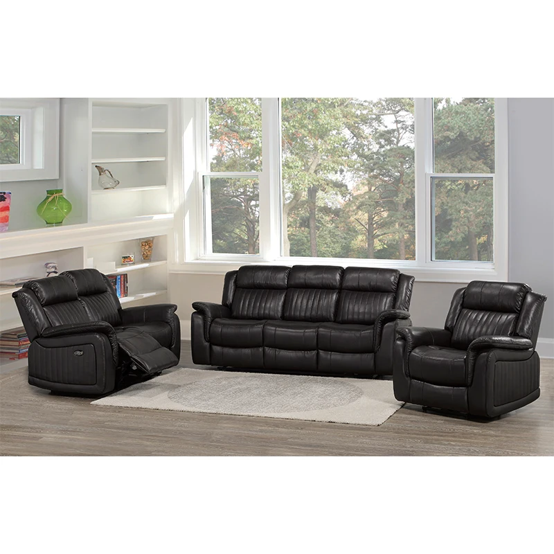 Modern 1+2+3 electric reclining sofa set living room luxury leather sectional sofas with good price