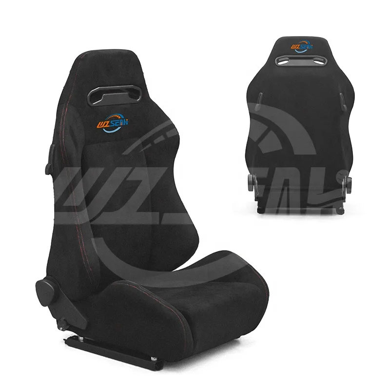 WZSEAHI Universal black Alcantara car sport seat With slide race seat racing car seat